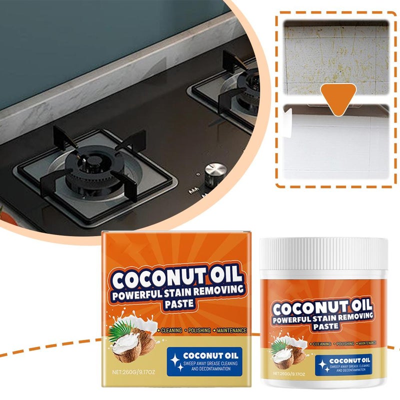 Cleaning Paste – Coconut Oil 3-in-1 Powerful Cleaner for Kitchen, Removes Tough Grease Stains From Oven, Stove & Grill, with Citric Acid & Shine-enhancing Formula - Image 5